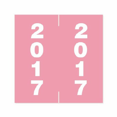 Precision Dynamics Pre-Printed Label Year "2017" Pink 1-7/8 X 1-7/8 Inch - AF-17