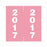 Precision Dynamics Pre-Printed Label Year "2017" Pink 1-7/8 X 1-7/8 Inch - AF-17