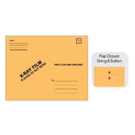 Precision Dynamics - X-Ray Film Mailer 15 X 18 Inch, 28# Brownkraft, With String and Button Open End With Black Print - FMSB03
