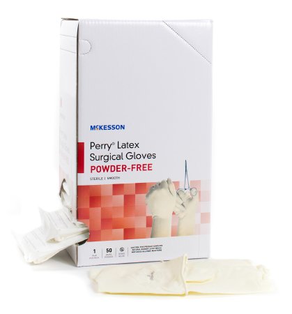McKesson McKesson Perry Performance Plus Surgical Glove Size 9 Sterile Latex Standard Cuff Length Smooth Cream Not Chemo Approved - 20-1090N