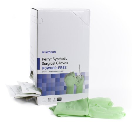 McKesson McKesson Perry Surgical Glove Size 6 Sterile Polyisoprene Standard Cuff Length Smooth Green Chemo Tested - 20-2060N