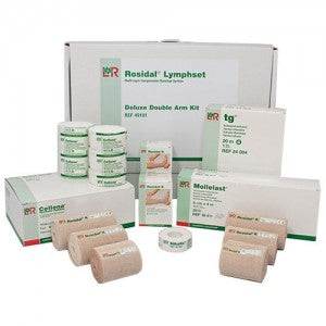 Rosidal Lymphset - 4 Layer Compression Bandage System Multiple Sizes Deluxe Double Arm Standard Compression Pull On / Tape Closure Tan / White NonSterile - Lohmann & Rauscher - 136672