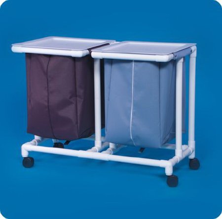 IPU Jumbo Double Hamper with Bags 4 Casters 55 gal. - JH42