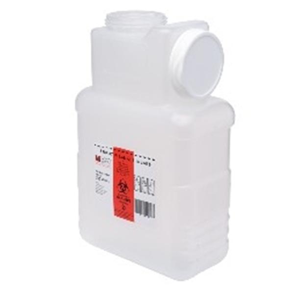 Post Medical Container Sharps 1.5Gal 1-Piece Plastic Screw Cap Translucent 22/Case - 2201-LPBW