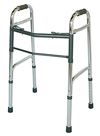 PremierPro - Dual Release Folding Walker Adjustable Height Aluminum Frame 300 lbs. Weight Capacity 32 to 39 Inch Height - 7802