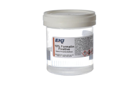 Ek Industries Inc Prefilled Formalin Container Polypropylene Screw Cap 45 mL Fill in 90 mL (3 oz.) NonSterile - 24499-100X90ML