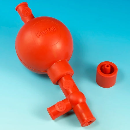Globe Scientific Safety Pipette Filler Bulb Red For Pipets Capacities Larger than 20 mL - 1670