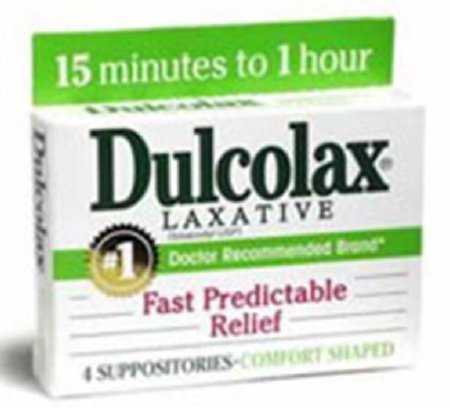 Novartis Dulcolax Laxative Suppository 8 per Box 10 mg Strength Bisacodyl USP - 68142102102