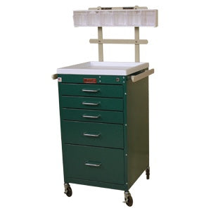 Harloff Mini Line Anesthesia Cart 19.8 X 21.25 X 49.7 Inch 5 Drawers Hammertone Gray - 3145K-ANS