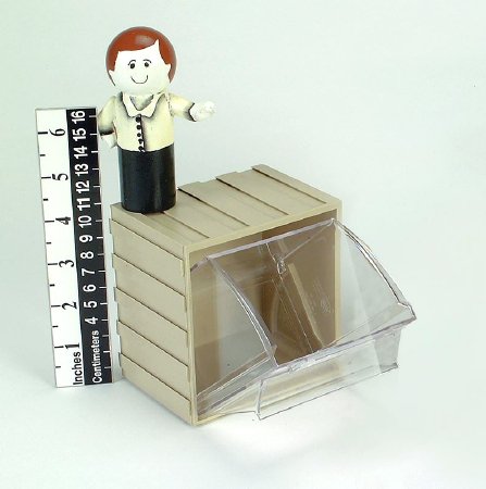 Health Care Logistics Single Compartment Tilter Storage Bin Unit Beige Plastic 3-1/2 X 3-11/16 X 3-15/16 Inch - 1219E