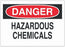 Brady - Door Sign Caution Danger: Hazardous Chemicals - 19107456