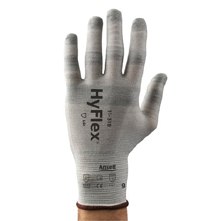 Fisher Scientific HyFlex 11-318 Cut Resistant Glove Liner Powder Free Spandex / Nylon / Carbon Gray Size 8 - 19-152-306