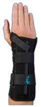 Medical Specialties One Size Fits Most Wrist Lacer Wrist Brace Dorsal Stay Polypropylene Left Hand Black One Size Fits Most - 223500