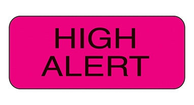 Health Care Logistics Indeed Pre-Printed Label Anesthesia Label High Alert ______________ Pink 5/8 X 1-1/2 Inch - 2968