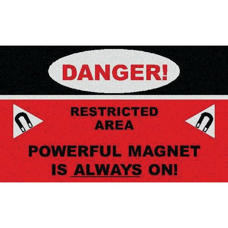 Newmatic Medical "DANGER" Carpeted Floor Mat 3 X 5 Foot Black / Red / White - DCF