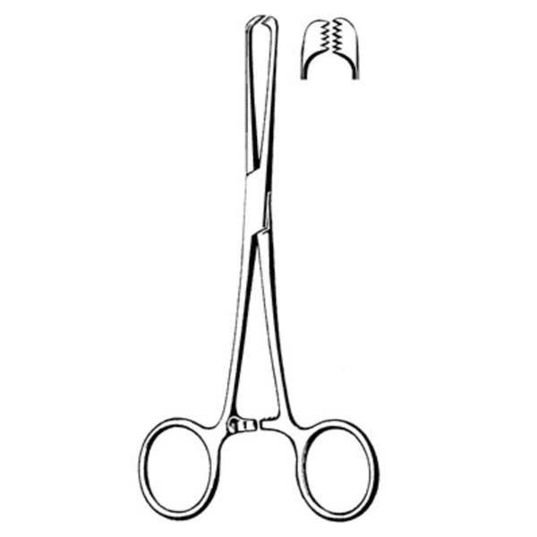 Sklar Instruments Forcep Tissue Allis Merit 6" Straight 5X6 Teeth Stainless Steel Ea - 97-934