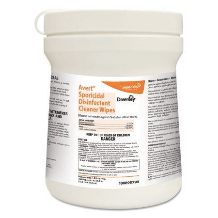 Lagasse Avert Surface Disinfectant Cleaner Premoistened Wipe 160 Count Canister Disposable Chlorine Scent - DVO100895790