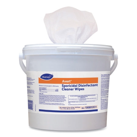 Diversey Avert - Surface Disinfectant Cleaner Premoistened Manual Pull Wipe 160 Count Pail Chlorine Scent NonSterile - DVO100895931