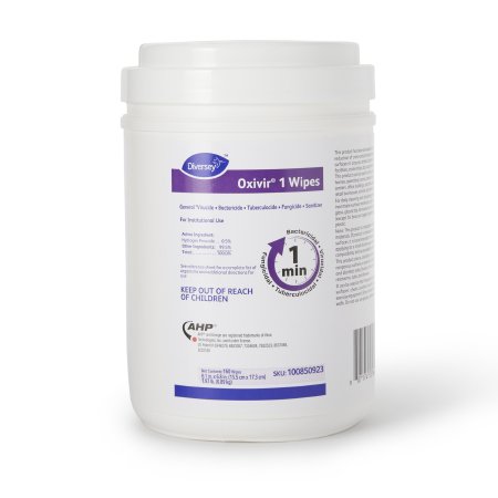 Diversey Oxivir 1 - Surface Disinfectant Cleaner Premoistened Peroxide Based Manual Pull Wipe 160 Count Canister Scented NonSterile - DVO100850923