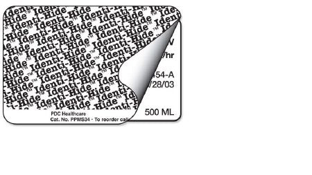 PDC Healthcare Identi-Hide Pre-Printed Label Communication Fill In Patient Information Opaque White 2 X 3 Inch - PPMS34