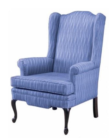 Basic American Medical Graham Field Waiting Room Chair Blue Fixed Armrests Fabric Upholstery - CAE5225G2