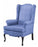 Basic American Medical Graham Field Waiting Room Chair Blue Fixed Armrests Fabric Upholstery - CAE5225G2