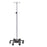 Clinton Industries Infusion Pump IV Stand Ram Horn Hooks 4-Hook 6 Legs Powder-Coated Base, 4 Inch Heavy-duty Rubber Wheel Ball Bearing Casters, 23 Inch Base Diameter - IV-604