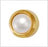 MediStuds - Ear Piercing Stud 24K Gold Plated Stainless Steel White Pearl Bezel Mount - 2053P