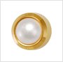 MediStuds - Ear Piercing Stud 24K Gold Plated Stainless Steel White Pearl Bezel Mount - 2053P
