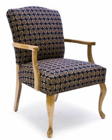 Basic American Medical Graham Field Reception Chair Cherry / Cinnamon Fixed Armrests Fabric Upholstery - CGR20403G2