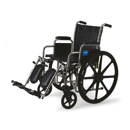Excel 2000 Extra Wide - Wheelchair Dual Axle Desk Length Arm Elevating Legrest Black Upholstery 20 Inch Seat Width Adult 300 lbs. Weight Capacity - Medline - MDS806450