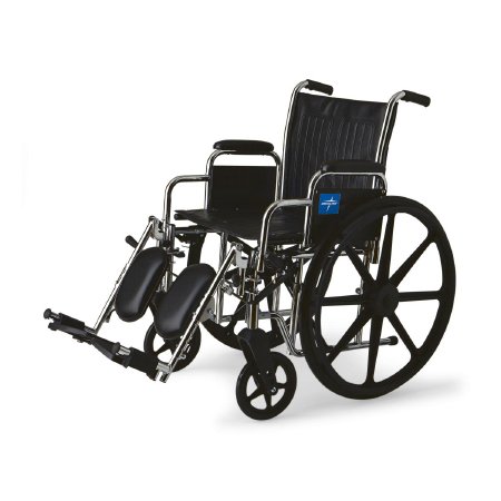 Excel 2000 Extra Wide - Wheelchair Dual Axle Desk Length Arm Elevating Legrest Black Upholstery 20 Inch Seat Width Adult 300 lbs. Weight Capacity - MDS806450