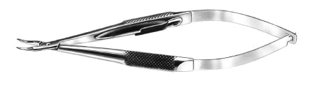 Bausch & Lomb Needle Holder 137 mm Fine 10 mm Moderately Curved Jaw Large Round Knurled, Dull Finish - E3843
