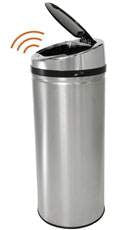 Fisher Scientific iTouchless Trash Can 8 gal. Round Brushed Silver Stainless Steel Motion Activated - 22238004