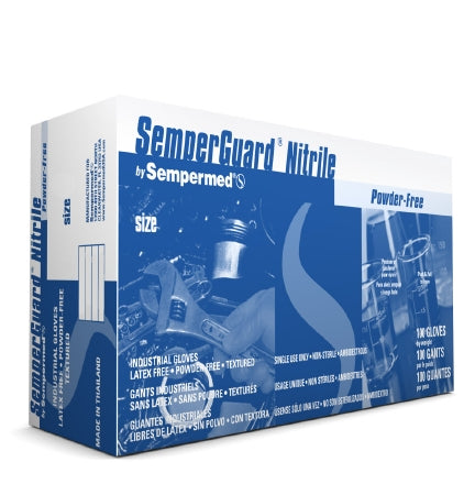 SemperGuard - General Purpose Glove Small Nitrile Blue 8.6 Inch Beaded Cuff NonSterile - INIPFT102