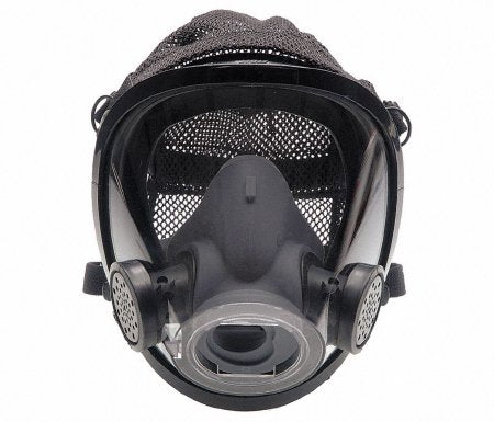 Grainger - Reusable Respirator Industrial Full Face Adjustable Head Strap Small Gray - 35T212