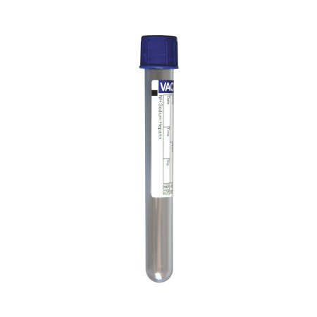 Vacuette - VACUETTE Venous Blood Collection Tube Analyte Determination Sodium Heparin Additive 13 X 100 mm 6 mL Royal Blue / Black Ring Pull Cap Polyethylene Terephthalate (PET) Tube - 456275