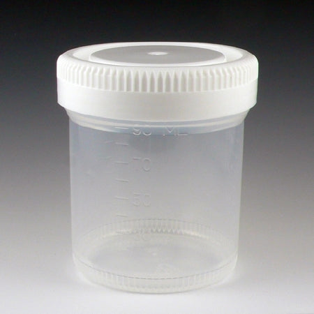 Globe Scientific Tite-Rite Specimen Container 53 mm Opening Polypropylene Screw Cap 90 mL (3 oz.) NonSterile - 6525