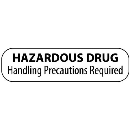 Precision Dynamics MedVision Pre-Printed Label Warning Label Hazardous Drugs White 3/8 X 1-7/16 Inch - V02SW1557