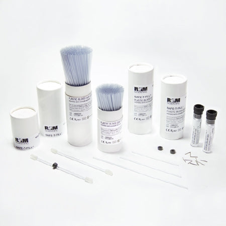 Ram Scientific Safe-T-Fill Capillary Blood Collection Tube Blood Gas Tube Balanced Heparin Additive 2.1 X 173 mm 230 µL Without Color Coding Without Closure Plastic Tube - 60187