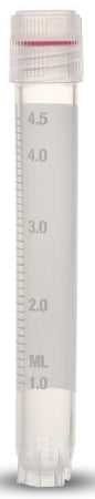 Cryovial - Cryogenic Tube Round Bottom, Skirted Plain 12.5 X 91 mm 5 mL Without Color Coding Screw Cap Polypropylene Tube - T308-5A