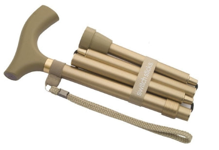 Switch Sticks - Folding Cane Aluminum 32 to 37 Inch Height Gold - 502-2000-0002
