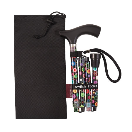 Switch Sticks - Folding Cane Aluminum 32 to 37 Inch Height Bubbles Print - 502-2000-5100