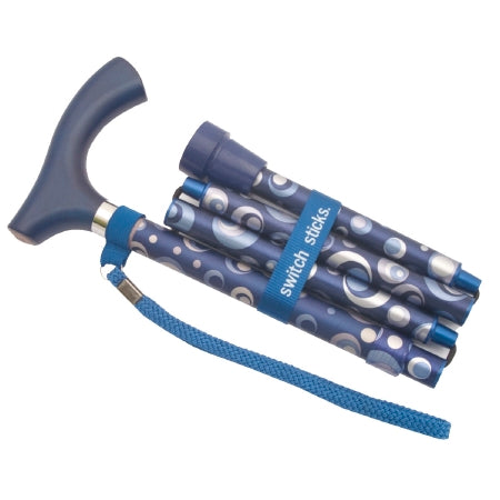 Switch Sticks - Folding Cane Aluminum 32 to 37 Inch Height Ocean Print - 502-2000-5106