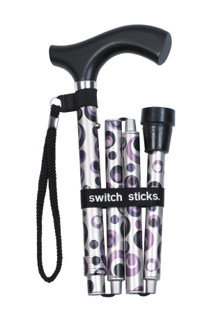 Mabis Healthcare Switch Sticks Folding Cane Aluminum 32 to 37 Inch Height Storm Design - 502-2000-5108