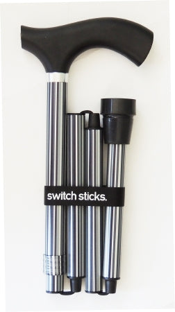 Mabis Healthcare Switch Sticks Folding Cane Aluminum 32 to 37 Inch Height Shadow - 502-2000-5130