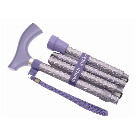 Mabis Healthcare Switch Sticks Folding Cane Aluminum 32 to 37 Inch Height Royal Purple - 502-2000-5203