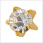 MediStuds - Ear Piercing Stud 24K Gold Plated Stainless Steel Clear Cubic Zirconia Tiffany Mount - 2090P