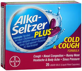 Bayer Alka-Seltzer Plus Cold and Cough Relief 325 mg - 2 mg - 10 mg - 5 mg Strength Gelcap 20 per Box - 1650055535