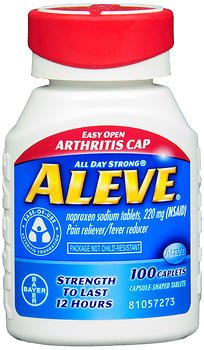Bayer Aleve Pain Relief 220 mg Strength Naproxen Sodium Caplet 100 per Bottle - 25866105006